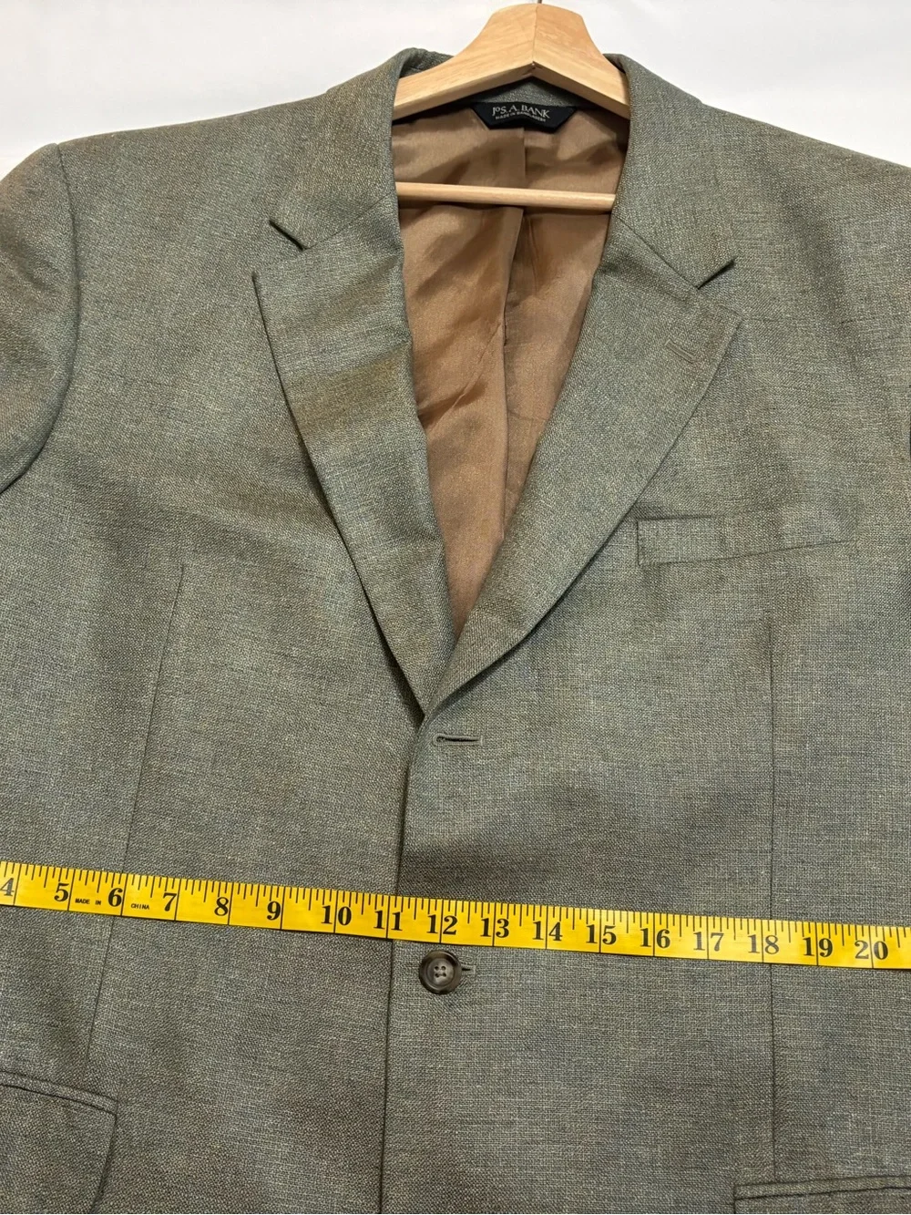 Jos A Bank 100% Silk Tweed Green Blazer Sport Coat, 48L